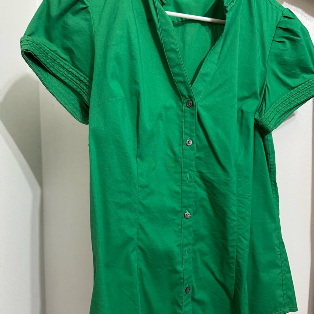 Vibrant Green Button-Up Shirt